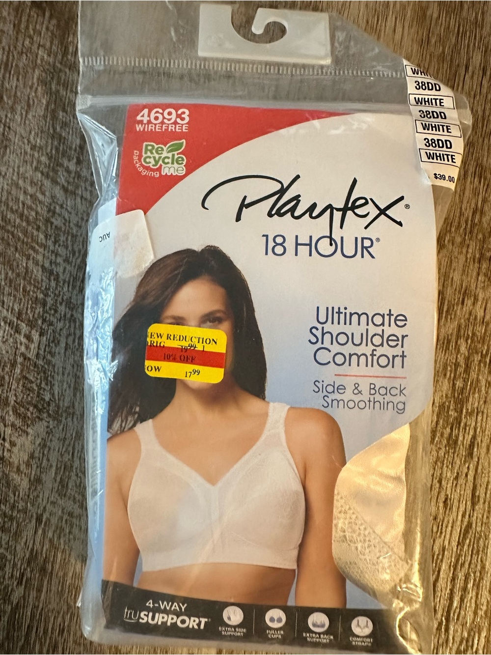 Playtex 18 Hour Ultimate Shoulder Comfort Bra - White